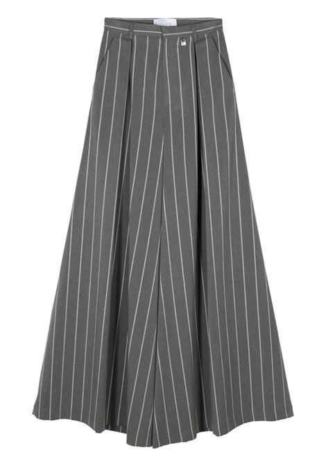 Grey pinstriped logo-plaque palazzo trousers Giuseppe Di Morabito - women GIUSEPPE DI MORABITO | Trousers | 03PFPA0830332598