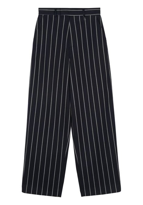 Blu navy pinstriped tailored cut trousers Giuseppe Di Morabito - women