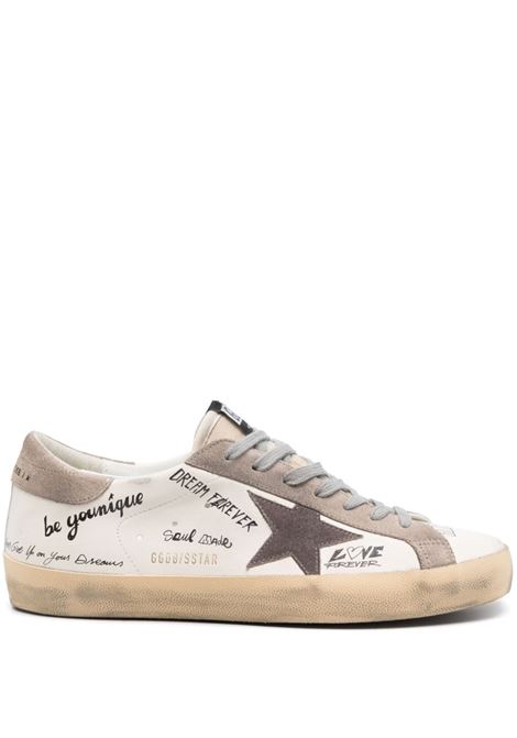 White taupe and grey Super Star leather sneakers Golden Goose - men  GOLDEN GOOSE | Sneakers | GMF00101F00623111940