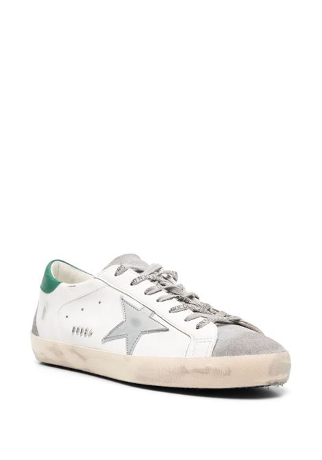 White, grey, silver and green Super-Star low-top sneakers - men  GOLDEN GOOSE | GMF00102F00416782171