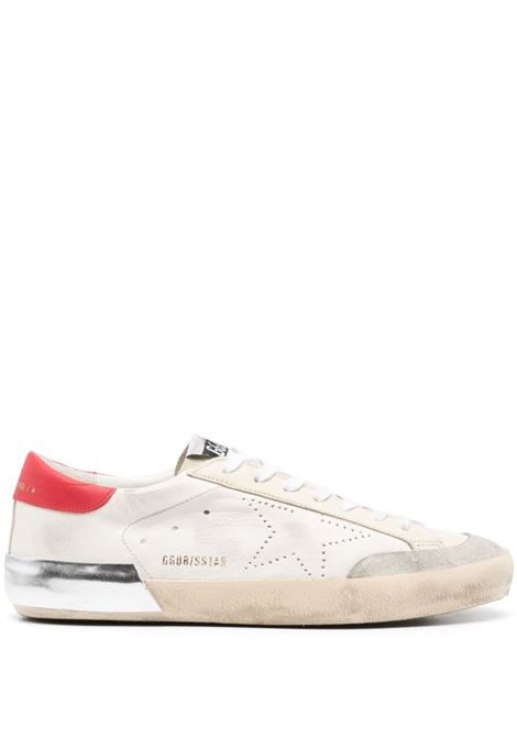 Sneakers super star in bianco, argento e rosso Golden Goose - uomo