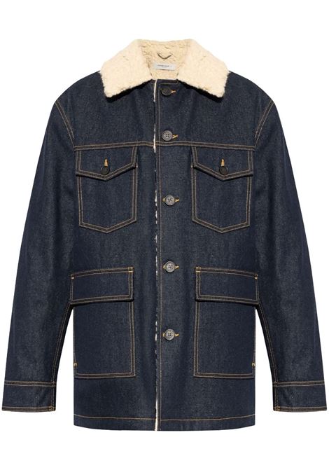 Blue shearling-collar denim jacket Golden Goose - men