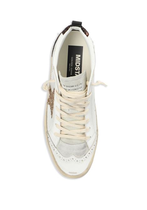 Sneakers Mid Star con glitter in bianco di Golden Goose - donna GOLDEN GOOSE | GWF00122F00613611923