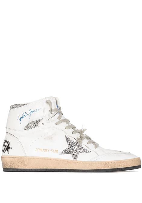White and silver Sky-Star high-top sneakers - women GOLDEN GOOSE | GWF00230F00219280185