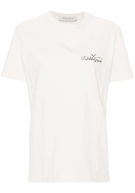 White logo-print T-shirt Golden Goose - women GOLDEN GOOSE | GWP01220P00162511569