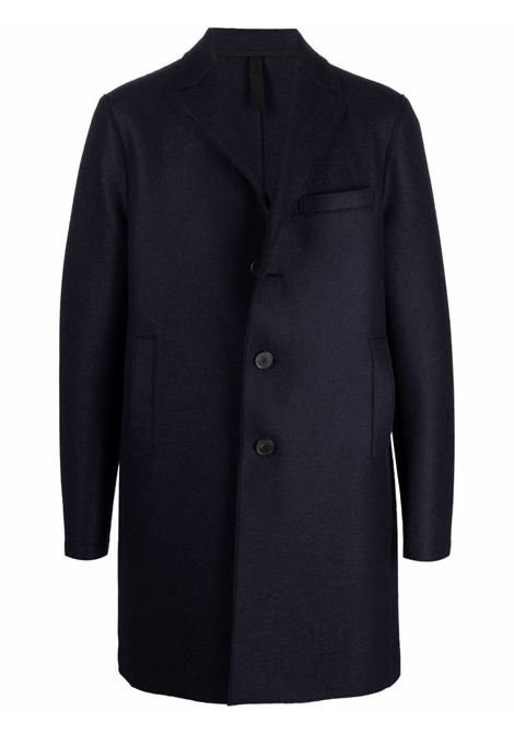 Blue single breasted midi coat Harris wharf london - men