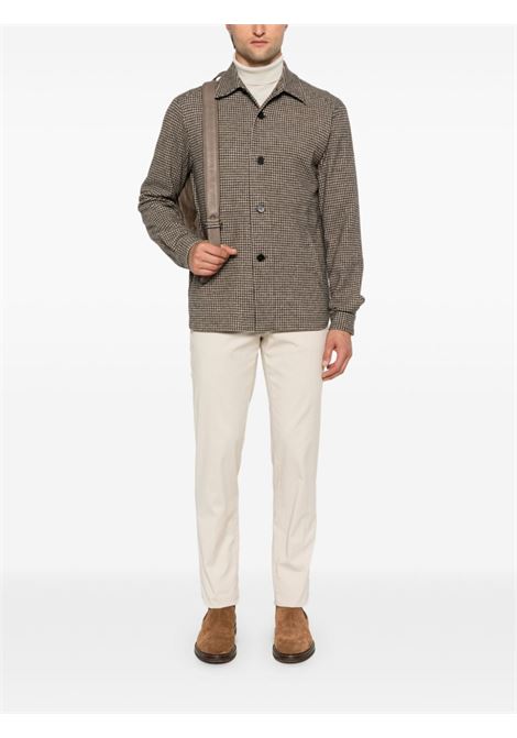 Beige and brown houndstooth jacket Harris wharf london - men HARRIS WHARF LONDON | C9320MRATRA02