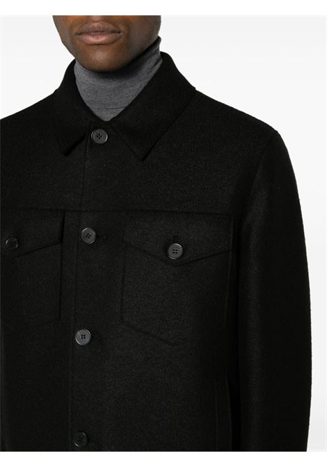 Black button-up shirt jacket Harris wharf london - men HARRIS WHARF LONDON | C9331MLK199