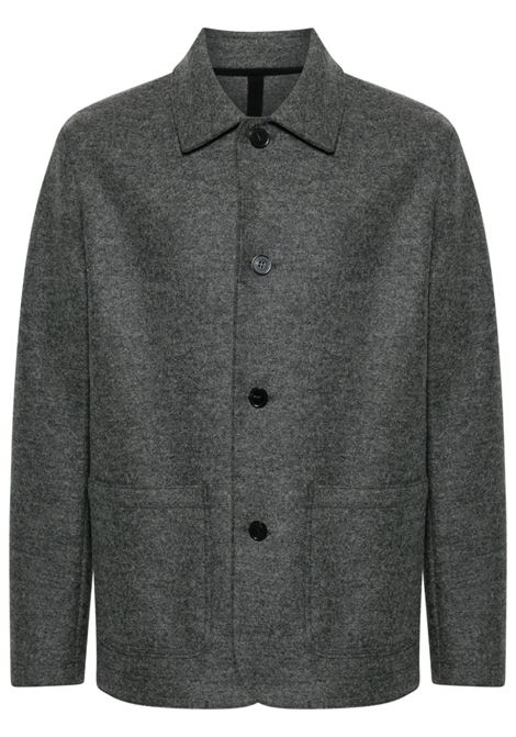 Grey utility single-breasted wool jacket Harris wharf london - men HARRIS WHARF LONDON | Outerwear | C9432MLK140