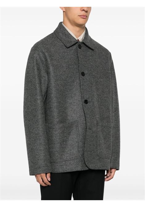 Grey utility single-breasted wool jacket Harris wharf london - men HARRIS WHARF LONDON | C9432MLK140