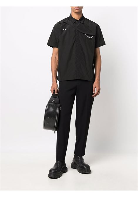 Black Carabiner short-sleeved shirt - men HELIOT EMIL | HEM05018P04BLK01