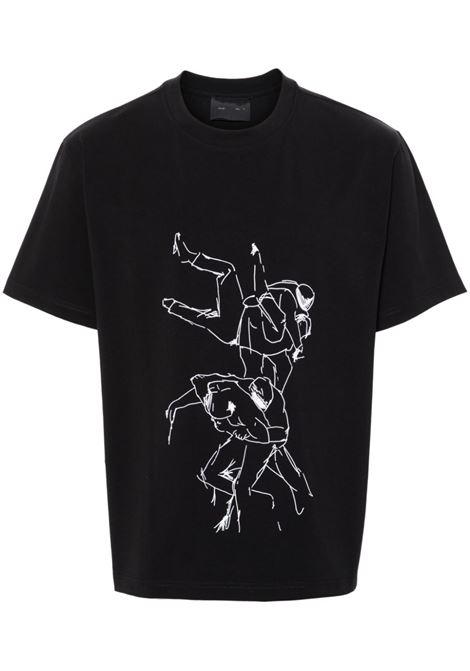 Black graphic-print t-shirt Heliot Emil - men  