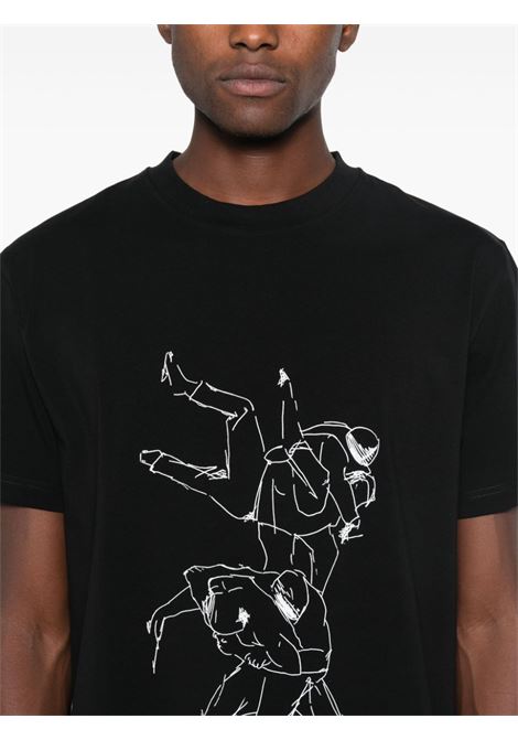 Black graphic-print t-shirt Heliot Emil - men   HELIOT EMIL | PREAW24M09125BLK01