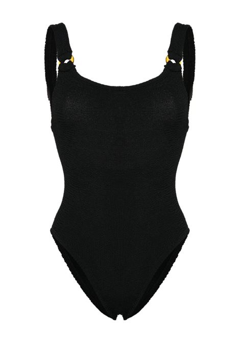 Black Domino shirred swimsuit Hunza G - women HUNZA G | SDOMINIOSBLK