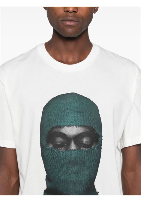 T-shirt con stampa mask in bianco Ih nom uh nit - uomo IH NOM UH NIT | NUW24204081