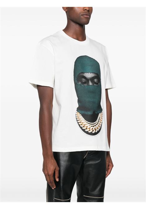 T-shirt con stampa mask in bianco Ih nom uh nit - uomo IH NOM UH NIT | NUW24204081