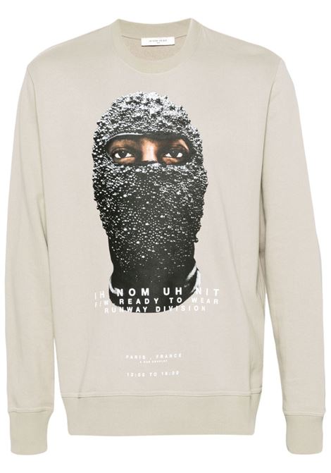 Felpa con stampa Black Mask in grigio Ih Nom Uh Nit - uomo IH NOM UH NIT | Felpe | NUW24220050