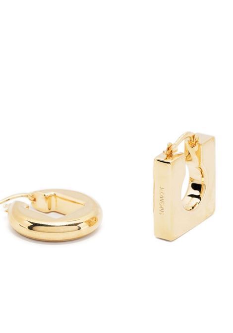 Gold Les Boucles Rond Carre earrings - women JACQUEMUS | 233JW5675845270