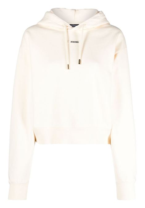 Felpa le hoodie gros grain in beige - donna