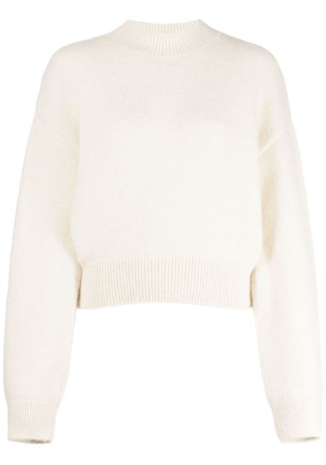 Maglione La Maille Jacquemus con logo a intarsi in bianco di Jacquemus - donna