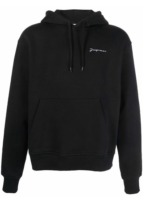 Black hooded sweatshirt - men