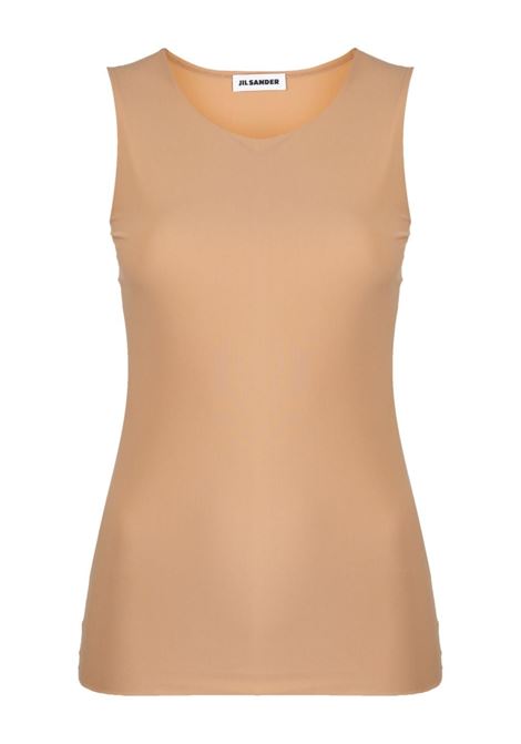 Canotta smanicata in beige di Jil Sander - donna JIL SANDER | Top | J01NC0016J70026265