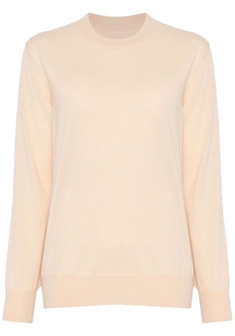 Maglione girocollo in lana beige Jil Sander - donna