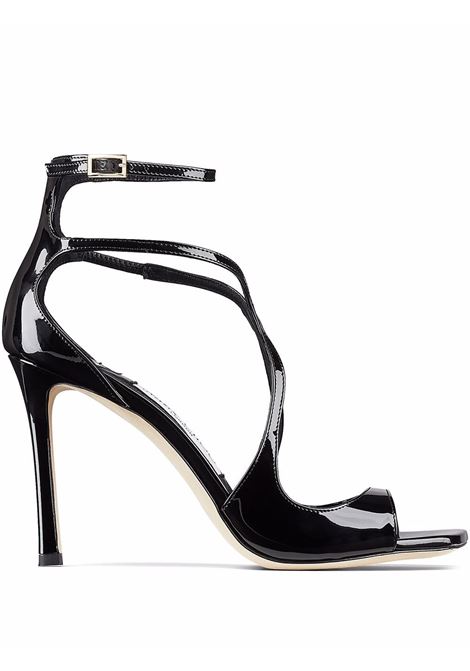 Sandali Azia 95mm con punta quadrata in nero Jimmy Choo - donna JIMMY CHOO | Sandali | AZIA95PATBLK