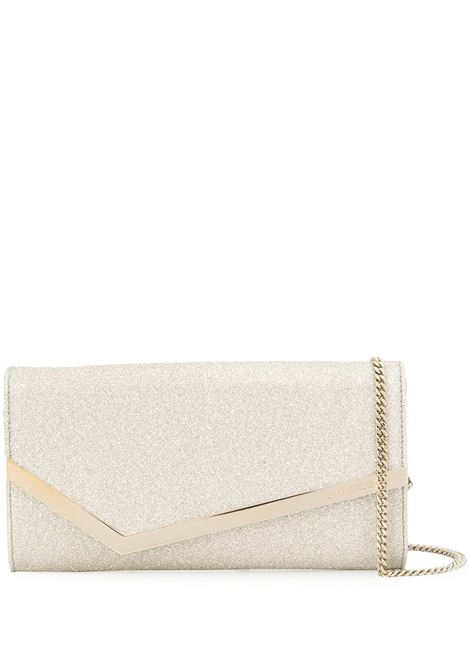 Clutch emmie con glitter in beige Jimmy Choo - donna JIMMY CHOO | EMMIEDGZPLTNM