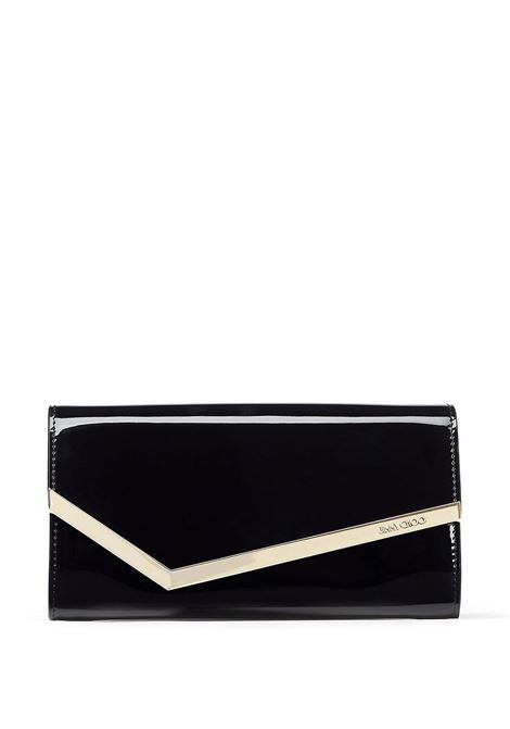 Clutch emmie con finitura lucida in nero Jimmy Choo - donna JIMMY CHOO | Borse clutch | EMMIEPATBLKGLD