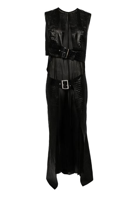 Black crocodile-leather effect dress Junya watanabe - women   JUNYA WATANABE | JNO0181