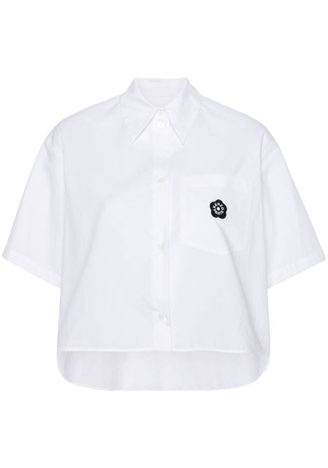 Camicia crop Boke 2.0 in bianco di Kenzo - donna KENZO | FE52CH2469LH01