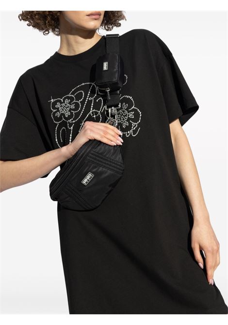 Black logo-appliqu? ribbed-detail belt bag Kenzo - women KENZO | FE62SA707F0199