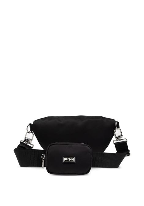 Black logo-appliqu? ribbed-detail belt bag Kenzo - women KENZO | FE62SA707F0199