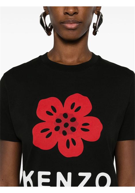 T-shirt Boke Flower con stampa in nero di Kenzo - donna KENZO | FE62TS1404SO99J