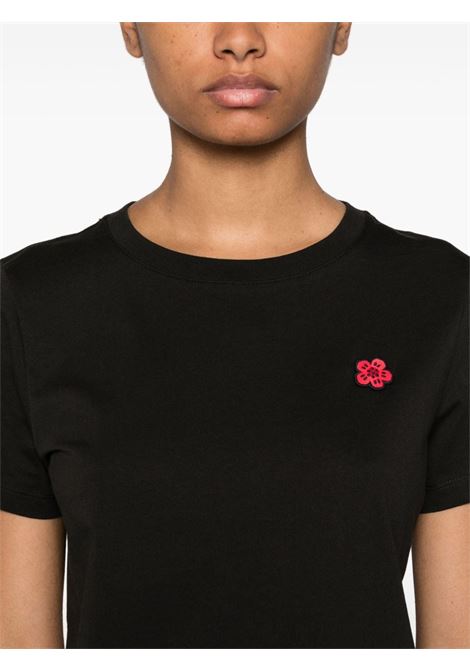 Black Boke Flower-patch T-shirt Kenzo - women KENZO | FE62TS1414SO99J