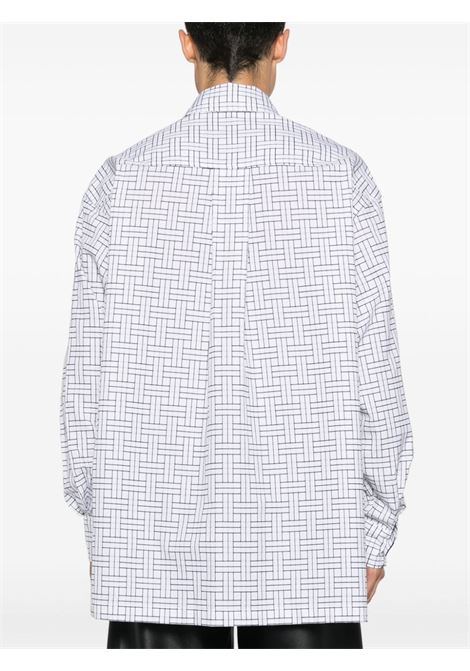 White logo-embroidered weave shirt Kenzo - men KENZO | FE65CH5109JD01