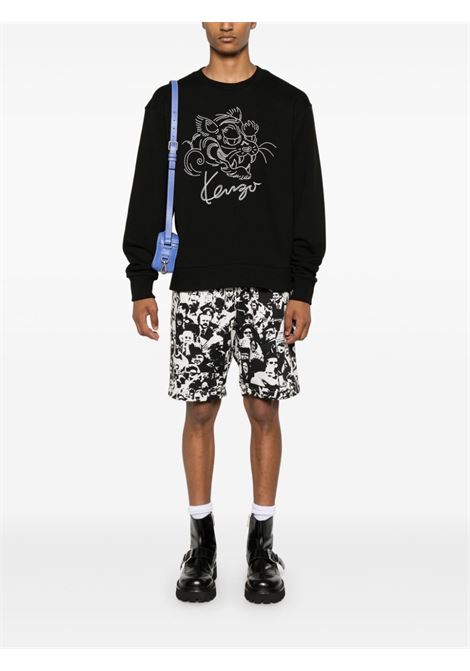 Black tiger-embroidered sweatshirt Kenzo - men  KENZO | FE65SW2184MG99J