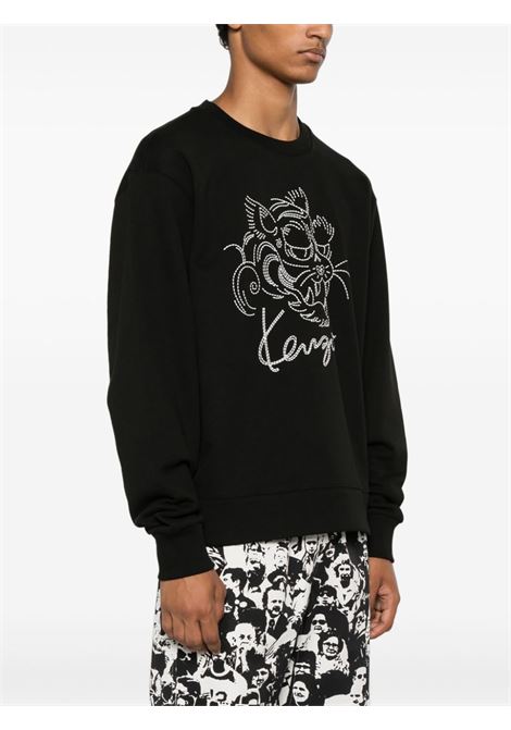 Black tiger-embroidered sweatshirt Kenzo - men  KENZO | FE65SW2184MG99J