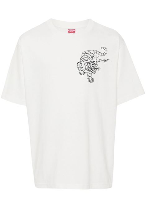 T-shirt Star Tiger in bainco Kenzo - uomo KENZO | FE65TS2964SI02