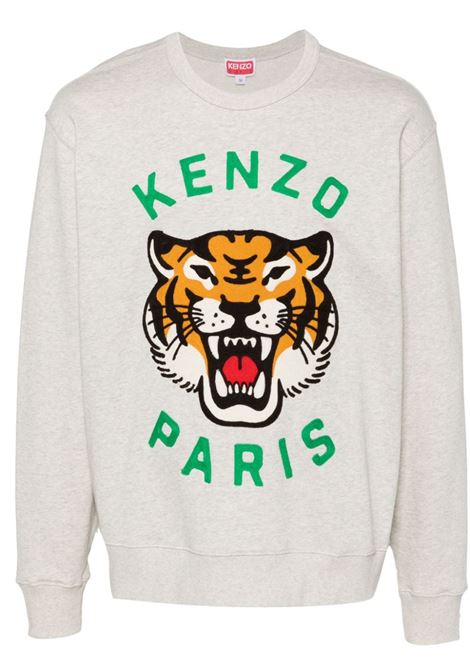 Light grey Lucky Tiger embroidered sweatshirt Kenzo - men KENZO | FE68SW1064MF93A