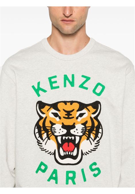 Felpa con ricamo Lucky Tiger in grigio chiaro - uomo KENZO | FE68SW1064MF93A