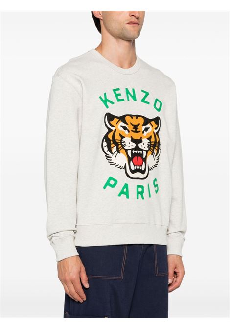 Felpa con ricamo Lucky Tiger in grigio chiaro - uomo KENZO | FE68SW1064MF93A