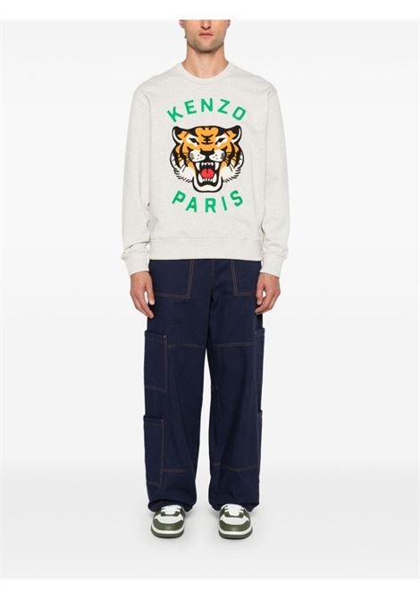 Light grey Lucky Tiger embroidered sweatshirt Kenzo - men KENZO | FE68SW1064MF93A