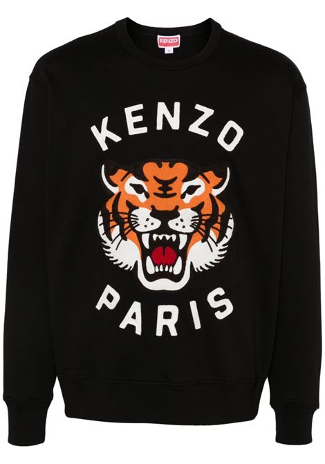 Black Lucky Tiger embroidered sweatshirt Kenzo - men