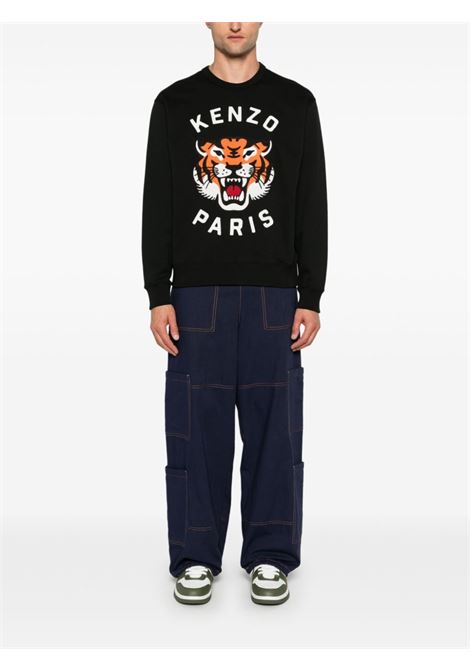 Black Lucky Tiger embroidered sweatshirt Kenzo - men KENZO | FE68SW1064MF99J