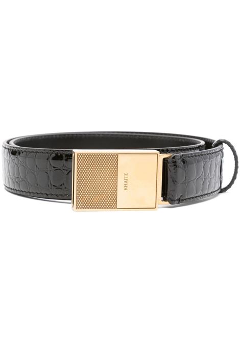 Black croc-embossed belt Khaite - men