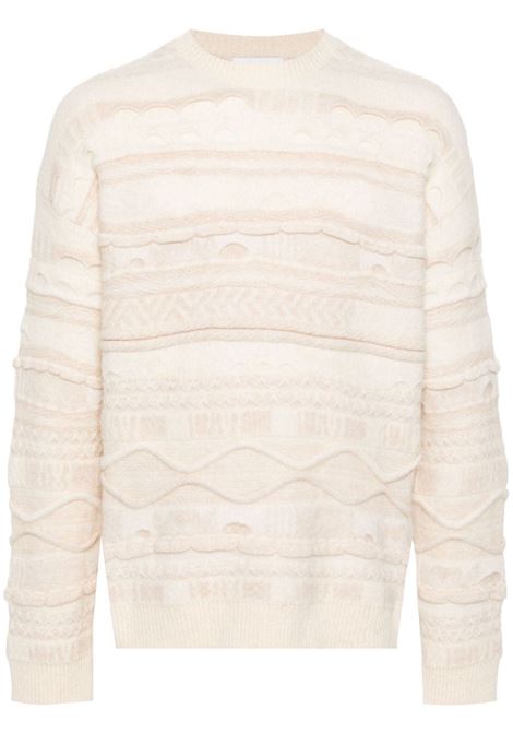 Maglione con intarsi 3D in beige chiaro Laneus - uomo LANEUS | Maglie | F4LAMAJP142010