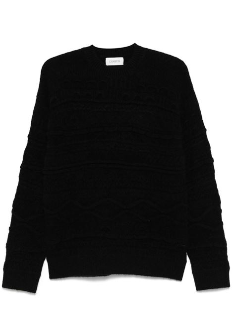 Black 3D-knit sweater Laneus - men LANEUS | Sweaters | F4LAMAJP142110