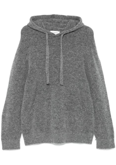 Grey knitted hoodie Laneus - men LANEUS | Sweatshirts | F4LAMAKH193100